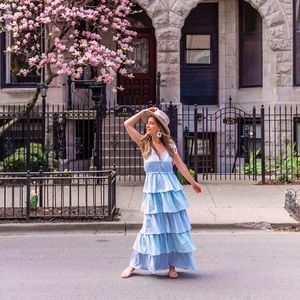 Red Dress Boutique Blue Pinstripe Maxi Dress